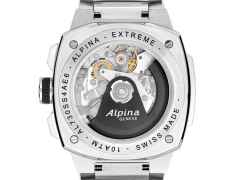 Alpina Alpiner Extreme Chronograph Automatik Edelstahl 41mm blaues Zifferblatt Metallband – Herrenuhren Chronograph aus Edelstahl. Das Gehäuse ist rund und silber. Das Edelstahlarmband ist silber. Das Zifferblatt ist ein Index in blau. – Ansicht 3