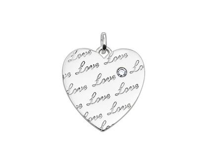 Thomas Sabo Sweet Diamonds Herz LOVE – Anhänger Anhänger mit Besatz aus 925 Silber.