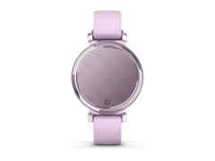 Garmin Lily 2 Smartwatch Aluminium eloxiert 35mm fliederfarbenes Display fliederfarbenes Silikonband – Damenuhren Uhr Multifunktion aus eloxiertes Aluminium, Kunststoff und Polyamid. Das Gehäuse ist rund und lila. Das Kautschuk / Kunststoff / Silikon Armband ist lila. Das Zifferblatt ist digital und lila. – Ansicht 4