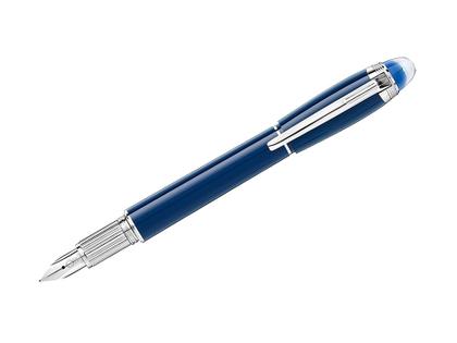 Montblanc StarWalker Blauer Planet Precious Resin Füllfederhalter Edelharz platiniert – Schreibgeräte Füllfederhalter aus 585 Weißgold, Edelharz und und platiniert.