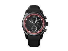 Porsche Design Custom Built Timepieces Watchmakers Choice "IndischRot" Chronograph Automatik Titan Schwarz 42mm schwarzes Zifferblatt schwarzes Lederband – Herrenuhren Chronograph aus Edelstahl, Leder, Titan und Titancarbid beschichtet. Das Gehäuse ist rund und schwarz. Das Lederarmband ist schwarz. Das Zifferblatt ist ein Index in schwarz.