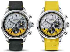 Union Glashütte Belisar Chronograph Speedster Limited Edition 2022 – Herrenuhren Chronograph aus Edelstahl. Das Gehäuse ist rund und silber. Das Lederarmband ist schwarz. Das Zifferblatt ist arabisch Index und gelb.