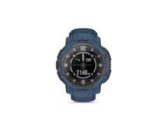 Garmin Instinct Crossover Solar faserverstärktes Polymer dunkelblau 45 mm Kautschukband dunkelblau – Herrenuhren Uhr Multifunktion aus Kautschuk und Kunststoff. Das Gehäuse ist rund und blau. Das Kautschuk / Kunststoff / Silikon Armband ist blau. Das Zifferblatt ist analog digital und schwarz. – Ansicht 3