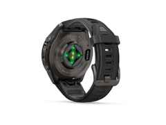 Garmin Fenix 9 Pro inReach Titan 43mm digitales Display schwarzes Silikonband – Herrenuhren Uhr Multifunktion aus Kautschuk und Titan. Das Gehäuse ist rund und schwarz. Das Kautschuk / Kunststoff / Silikon Armband ist schwarz. Das Zifferblatt ist digital und schwarz. – Ansicht 4