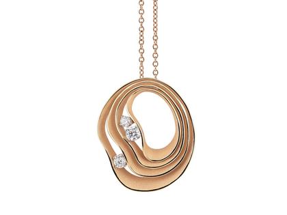 Cammilli Firenze Dune Precious Collier Orange Apricot Gold mit Brillanten 0,450ct – Halsschmuck Collier aus 750 Gelbgold.