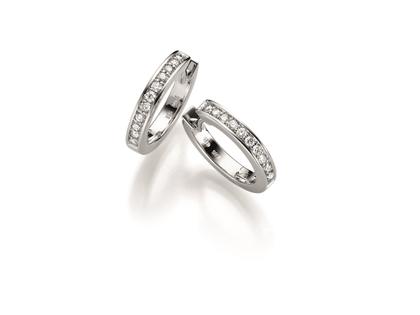 N1 Diamonds Creolen Weißgold Kanalfassung 0,27ct – Ohrschmuck Creolen aus 585 Weißgold.