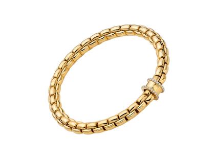Fope Eka Flex'It Armband  mittel Gelbgold 1 Ronde mit Brillanten 0,21ct M flexibel – Armschmuck Armband aus 750 Gelbgold. – Ansicht 2
