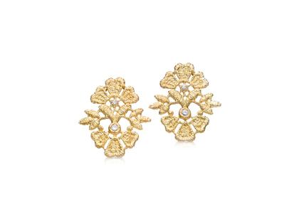 Brigitte Adolph Jewellery Design Flower Garden Ohrstecker Silber vergoldet mit Brillanten 0,100ct – Ohrschmuck Ohrstecker in gelbgold und aus 925 Silber vergoldet.