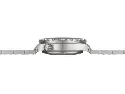 Sinn Spezialuhren U18 Taucheruhr Limited Edition Automatik Edelstahl 44mm blau-grünes Zifferblatt Metallband – Herrenuhren Uhr mit Datum aus Edelstahl. Das Gehäuse ist rund und grau. Das Edelstahlarmband ist grau. Das Zifferblatt ist ein Index in blau. – Ansicht 2