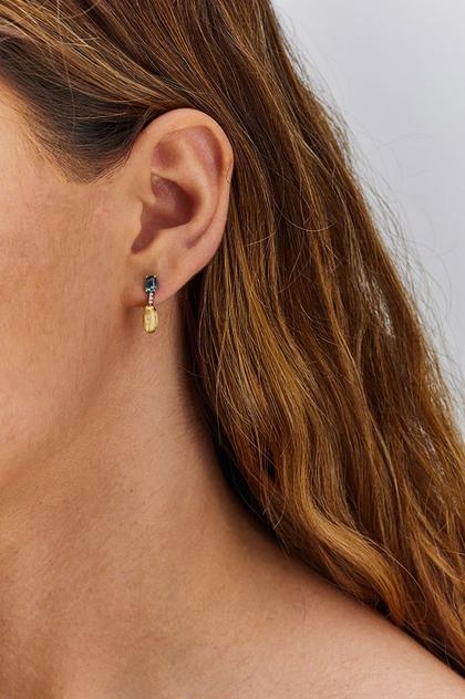 Nanis Dancing in the Rain Azure Ohrhänger Gelbgold London Blue Topas – Ohrschmuck Ohrhänger aus 750 Gelbgold. – Ansicht 3