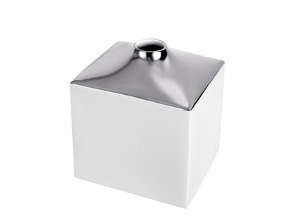Meissen Vase Cosmopolitan rechteckig 13cm Platin – Porzellanwaren Porzellanvase in silber und aus platiniert und Porzellan.