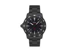 Sinn Spezialuhren EZM 3 S Automatik Edelstahl 41mm schwarzes Zifferblatt Metallband – Herrenuhren Uhr mit Datum aus Edelstahl. Das Gehäuse ist rund und schwarz. Das Edelstahlarmband ist schwarz. Das Zifferblatt ist arabisch Index und schwarz.