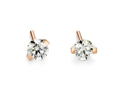 Niessing Princess Ohrstecker mit Krappenfassung 5,0mm Rotgold 0,46ct TW vsi – Ohrschmuck Ohrstecker aus 750 Rotgold.