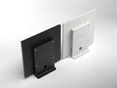 Qlocktwo Earth 45 STAND WHITE Edelstahl mit weißer Halterung – Weitere Accessoires Sonstige Accessoires in silber und aus Edelstahl und Kunststoff. – Ansicht 4