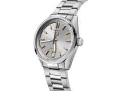 TAG Heuer Carrera Date Automatik Edelstahl 36mm silberfarbenes Zifferblatt Metallband – Damenuhren Uhr mit Datum aus Edelstahl. Das Gehäuse ist rund und silber. Das Edelstahlarmband ist silber. Das Zifferblatt ist ein Index in silber. – Ansicht 2