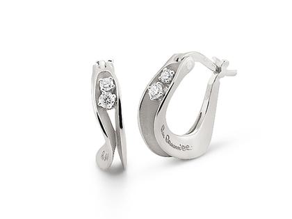 Cammilli Firenze Dune Creolen White Ice mit Brillanten 0,160ct – Ohrschmuck Creolen aus 750 Weißgold.