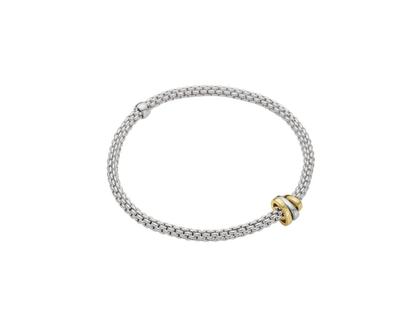 Fope Prima Flex'It Armband Weißgold M mit 3 Ronden flexibel – Armschmuck Armband aus 750 Gelbgold, 750 Weißgold und und .