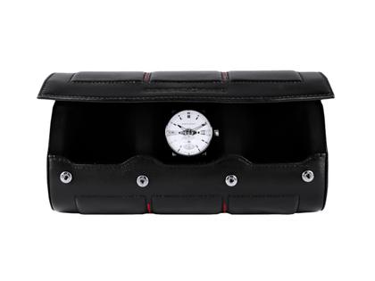 Buben & Zörweg NITRO 3 Case Black / Red Uhrenetui aus Leder – Uhrenetui Uhrenetui für mehrere Uhren in schwarz und aus Leder.