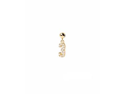 PDPAOLA Charm "3" Silber vergoldet mit Zirkonias – Anhänger Anhänger mit Besatz aus 750 Gelbgold, 925 Silber vergoldet und und .