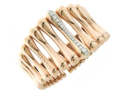 Chimento Bamboo Over Armreif Roségold breit mit Brillanten 0,942ct – Armschmuck Armreif aus 750 Rotgold.