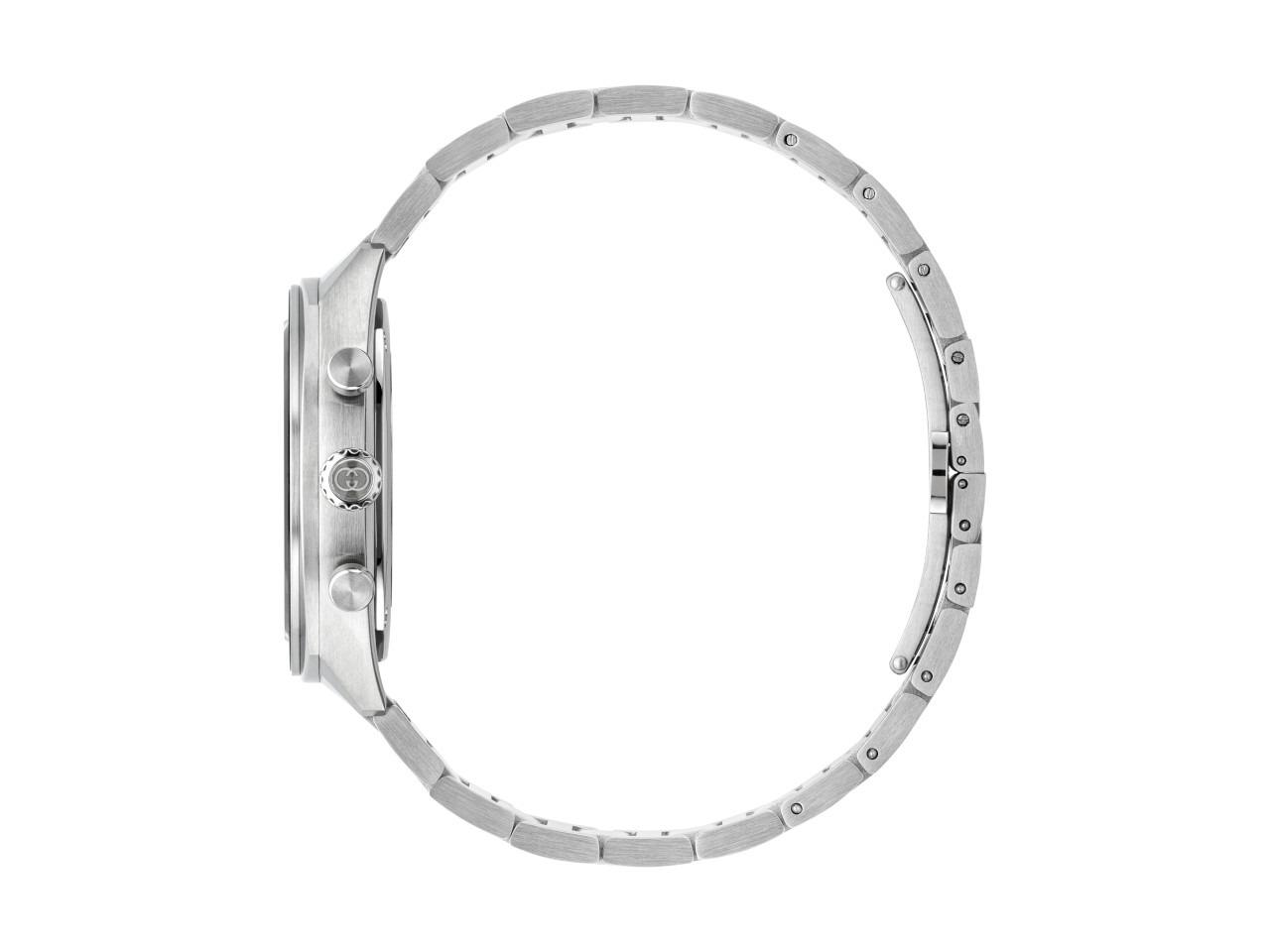 Gucci Interlocking Chronograph Quarz Edelstahl 41mm grünes Zifferblatt Metallband YA142318 – Herrenuhren Chronograph aus Edelstahl und Keramik. Das Gehäuse ist rund und silber. Das Edelstahlarmband ist silber. Das Zifferblatt ist ein Index in grün. – Ansicht 3