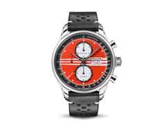 Union Glashütte Viro Chronograph Silvretta Classic 2023 Limited Edition rot-schwarzes Zifferblatt schwarzes Lederband – Herrenuhren Chronograph aus Edelstahl. Das Gehäuse ist rund und silber. Das Lederarmband ist schwarz. Das Zifferblatt ist ein Index in rot.