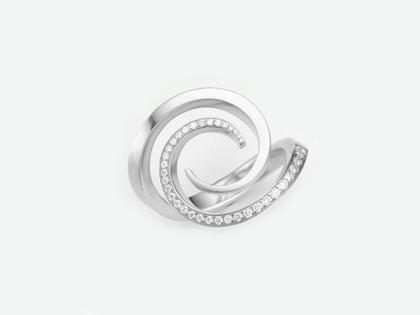 Angela Hübel Windrose Damenring mit Brillant – Ringe Ring mit Besatz aus 750 Weißgold.