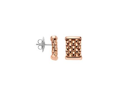 Fope Essentials Ohrstecker Roségold quadratisch – Ohrschmuck Ohrstecker aus 750 Rotgold, 750 Weißgold und und .