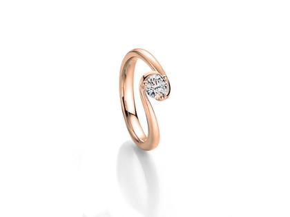 N1 Diamonds Verlobungsring Roségold Brillant – Ringe Ring mit Besatz aus 750 Weißgold.