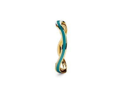 Niessing Setario Wave Ring Classic Yellow mit dunkelgrüner Emaille – Ringe Ring aus 750 Gelbgold.
