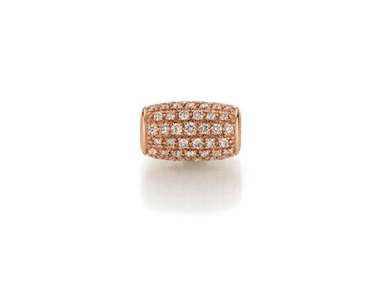Jörg Heinz Wechselschließe Tönnchen Roségold mit naturbraunen Brillanten 0,462ct – Anhänger Anhänger mit Besatz aus 750 Rotgold.