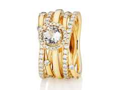 Capolavoro Magnifico Außenring "Jaquet" Gelbgold doppelt – Ringe Ring mit Besatz in gelbgold und aus 750 Gelbgold. – Ansicht 4