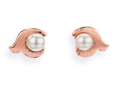 Drachenfels Design Perlentau Ohrstecker klein rosé – Ohrschmuck Ohrstecker aus 925 Silber.