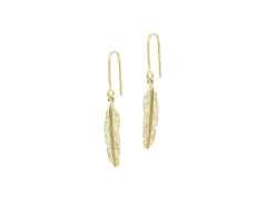 Heiring Feather Ohrhänger Klein Silber gelbvergoldet – Ohrschmuck Ohrhänger aus 925 Silber, PVD beschichtet und und .