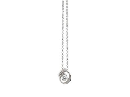 Cammilli Firenze Dune Assolo Kette mit Anhänger White Ice Gold 42cm mit Brillanten 0,150ct – Halsschmuck Kette mit Anhänger aus 750 Weißgold.