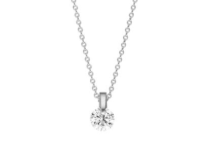 Schaffrath Liberte Lumina Collier Weißgold mit Brillant 0,30 – Halsschmuck Kette mit Anhänger aus 750 Weißgold.