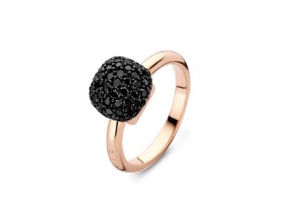 Bigli Mini Sweety "Black Diamonds" Ring Roségold Gr. L mit Brillanten 0,950ct – Ringe Ring mit Besatz aus 750 Rotgold.