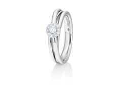 Capolavoro Magnifico Ring  schmal Weißgold mit Brillantrosette – Ringe Ring mit Besatz aus 750 Weißgold.
