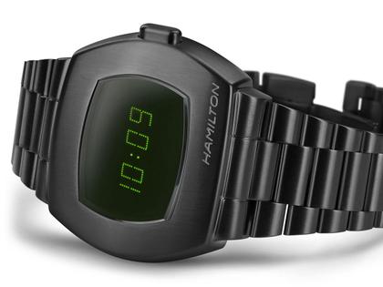 Hamilton PSR MTX Limited Edition Edelstahl schwarz – Herrenuhren Uhr ohne Datum aus Edelstahl und PVD beschichtet. Das Gehäuse ist sonstige Form und schwarz. Das Edelstahlarmband ist schwarz. Das Zifferblatt ist digital und schwarz. – Ansicht 3