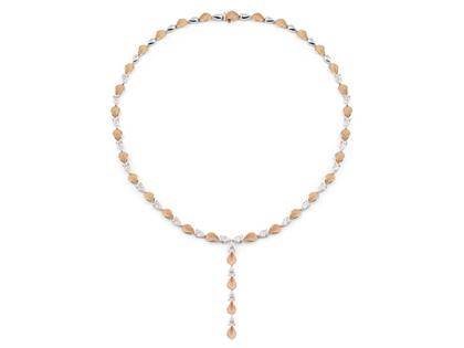 Cammilli Firenze Divina Collier White Ice und Pink Champagne mit Brillanten 6,10ct – Halsschmuck Collier aus 750 Rotgold, 750 Weißgold und und .