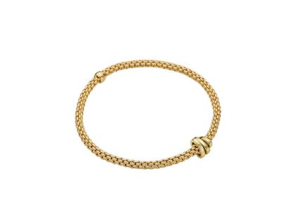 Fope Prima Flex'It Armband Gelbgold M mit 3 Gelbgold-Ronden flexibel – Armschmuck Armband aus 750 Gelbgold.