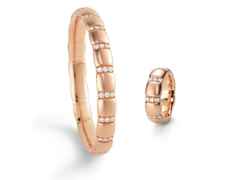 Silhouette Schmuck Tennis Flex Ring mit Brillant in Roségold – Ringe aus 750 Rotgold. – Ansicht 2