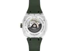 Alpina Alpiner Extreme Automatik Edelstahl 41mm grünes Zifferblatt grünes Kautschukband – Herrenuhren Uhr mit Datum aus Edelstahl und Kautschuk. Das Gehäuse ist rund und silber. Das Kautschuk / Kunststoff / Silikon Armband ist grün. Das Zifferblatt ist ein Index in grün. – Ansicht 2