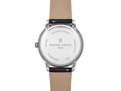 Frederique Constant Classics Moneta Solarmetre Quarz Edelstahl 39mm rotes Zifferblatt schwarzes Lederband und Metallband – Herrenuhren Uhr mit Datum aus Edelstahl. Das Gehäuse ist rund und silber. Das Lederarmband ist schwarz. Das Zifferblatt ist ein Index in rot. – Ansicht 3