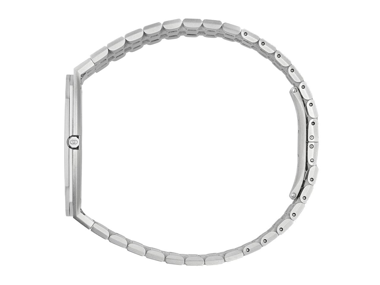 Gucci 25H Rosa Quarz Edelstahl 38mm weißes Zifferblatt Metallband YA163410 – Herrenuhren Uhr ohne Datum aus Edelstahl. Das Gehäuse ist rund und silber. Das Edelstahlarmband ist silber. Das Zifferblatt ist ein Index in weiß. – Ansicht 3