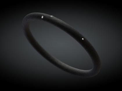 André Ribeiro Armreif Kautschuk mit Brillanten 0,04 – Armschmuck Armreif aus 750 Weißgold, Kautschuk und und .