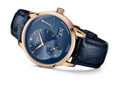 Glashütte Original PanoReserve Handaufzug Rotgold 40mm blaues Zifferblatt blaues Lederband – Herrenuhren Uhr mit Datum aus 750 Rotgold. Das Gehäuse ist rund und roségold. Das Lederarmband Kroko / Alligator ist blau. Das Zifferblatt ist ein Index in blau. – Ansicht 2