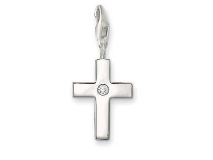 Thomas Sabo Charm-Anhänger Kreuz mit Zirkonia 0366 – Anhänger Anhänger mit Besatz in silber und aus 925 Silber.