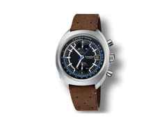 Oris Chronoris Chronograph Williams 40th Anniversary Limited Edition – Herrenuhren Chronograph aus Edelstahl. Das Gehäuse ist tonneauform und silber. Das Lederarmband ist braun. Das Zifferblatt ist arabisch Index und schwarz.