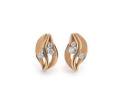 Cammilli Firenze Dune Precious Ohrstecker Orange Apricot Gold mit Brillanten 0,620ct – Ohrschmuck Ohrhänger aus 750 Gelbgold.